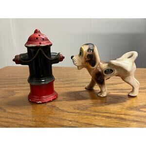 BP Imports JAPAN Fire Hydrant & Dog Salt & Pepper Shaker Collectible